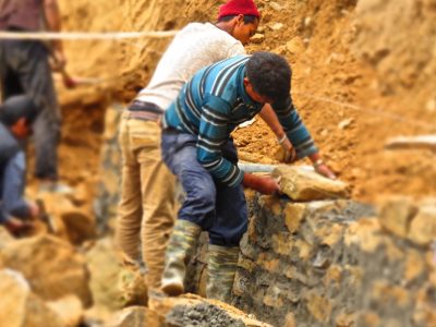 Local builders hard at work in Birkharka