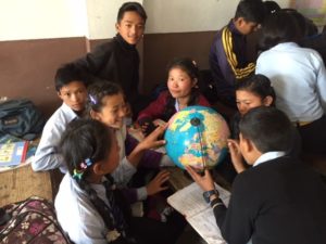Nepal classroom globe